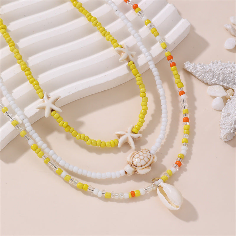 Boho Rice Beads Beach Necklace Set