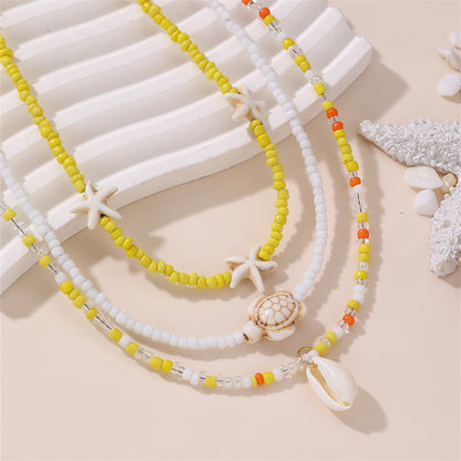 Boho Rice Beads Beach Necklace Set