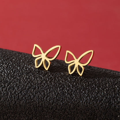 Tiny Butterfly Kiss Stud Earrings