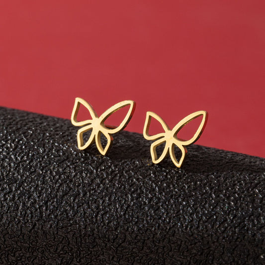 Tiny Butterfly Kiss Stud Earrings