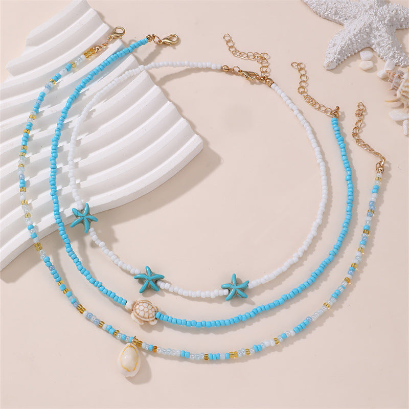 Boho Rice Beads Beach Necklace Set