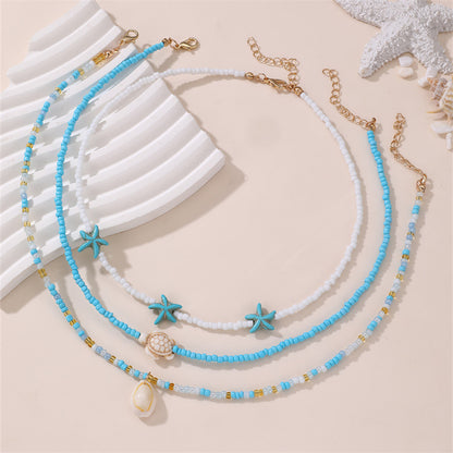 Boho Rice Beads Beach Necklace Set