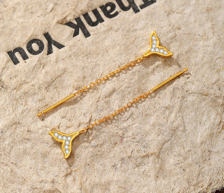 Fishtail Diamond 925 Sterling Silver Earrings