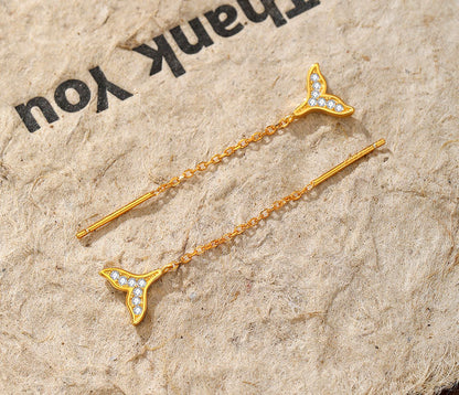 Fishtail Diamond 925 Sterling Silver Earrings