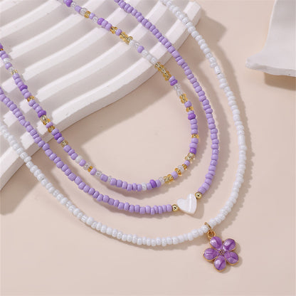 Boho Rice Beads Beach Necklace Set