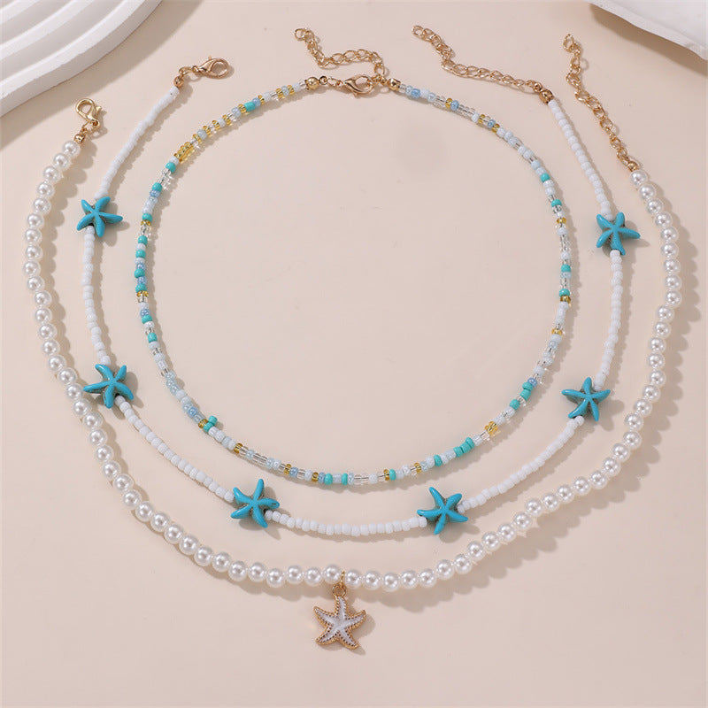 Boho Rice Beads Beach Necklace Set