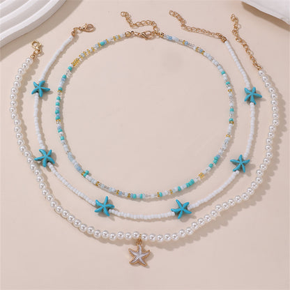 Boho Rice Beads Beach Necklace Set