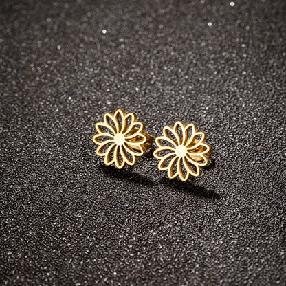 Sunflower Luster Stud Earrings