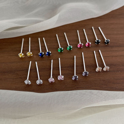 Diamond Stud 925 Sterling Silver Earrings