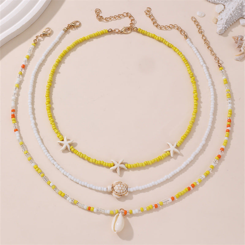 Boho Rice Beads Beach Necklace Set