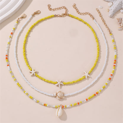 Boho Rice Beads Beach Necklace Set