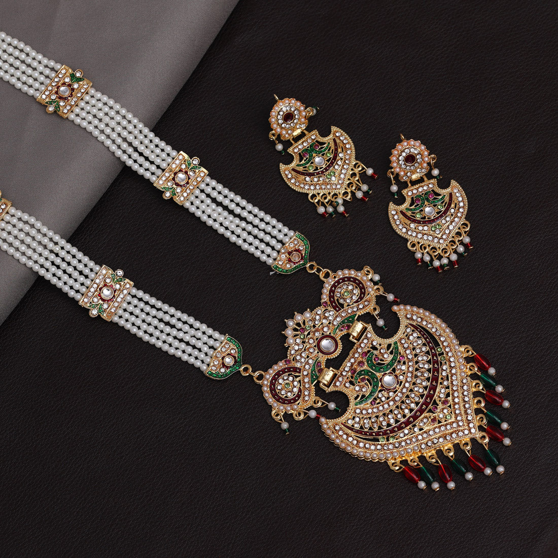 Rajlaxmi Meenakari Necklace Set