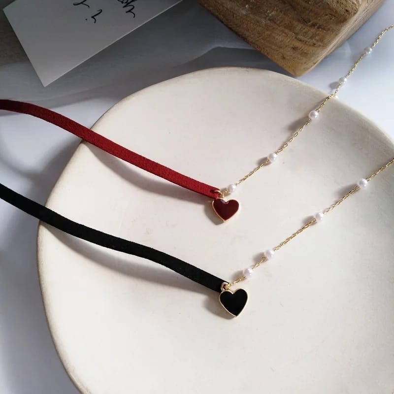 Pearl Heart Choker Neckpiece
