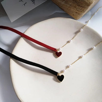 Pearl Heart Choker Neckpiece