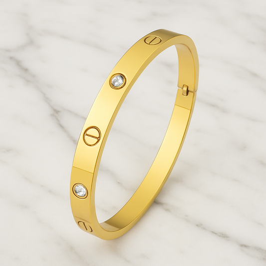 Crystal AD 18K Anti-Tarnish Bangle Kada Bracelet