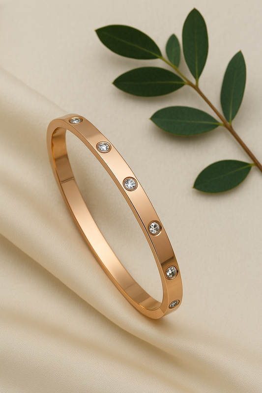 Diamonds 18K Anti-Tarnish Bangle Kada Bracelet
