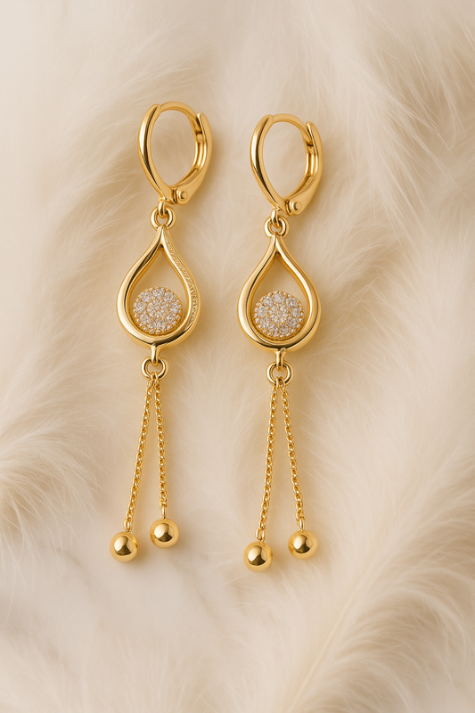 Anti Tarnish Long Earrings